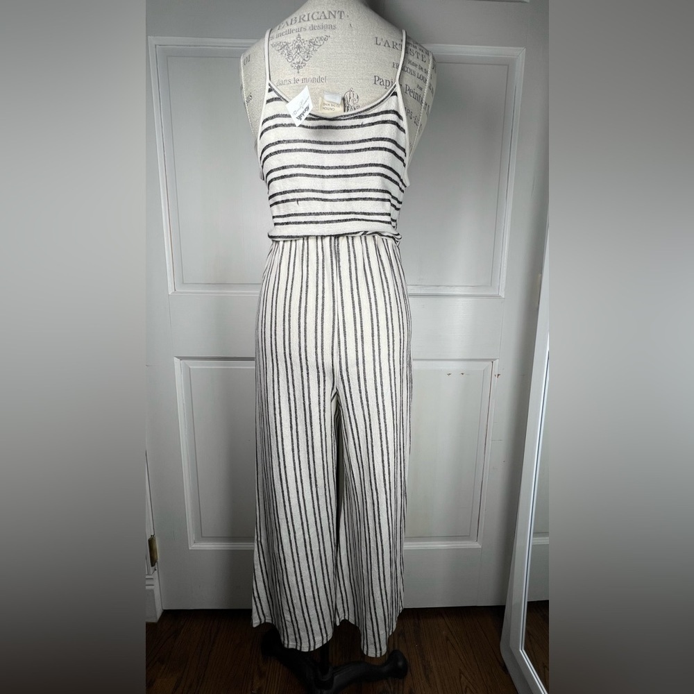 Anthropologie’s Caution To The Wind Striped Jumpsuit Size Large - Picture 4 of 7